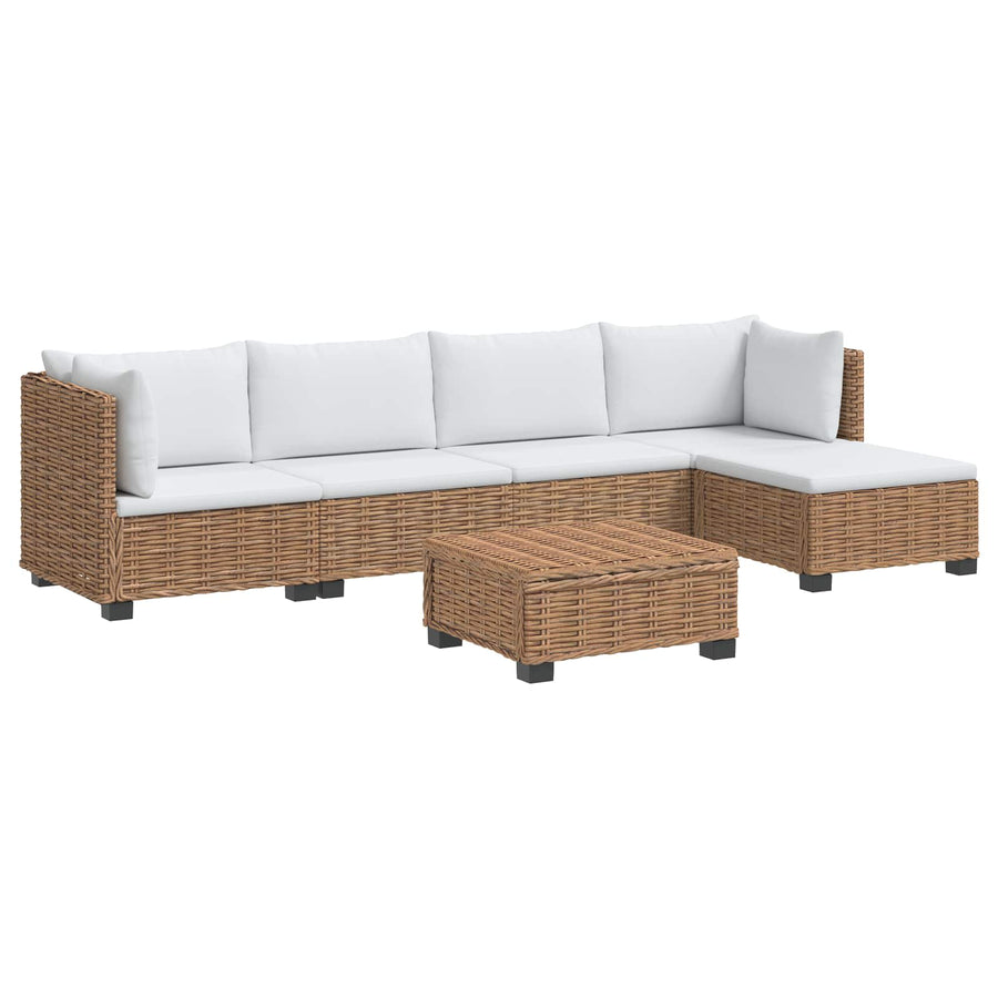 6 st Rieten Loungeset met Kussens GENDT Natuurlijk rattan