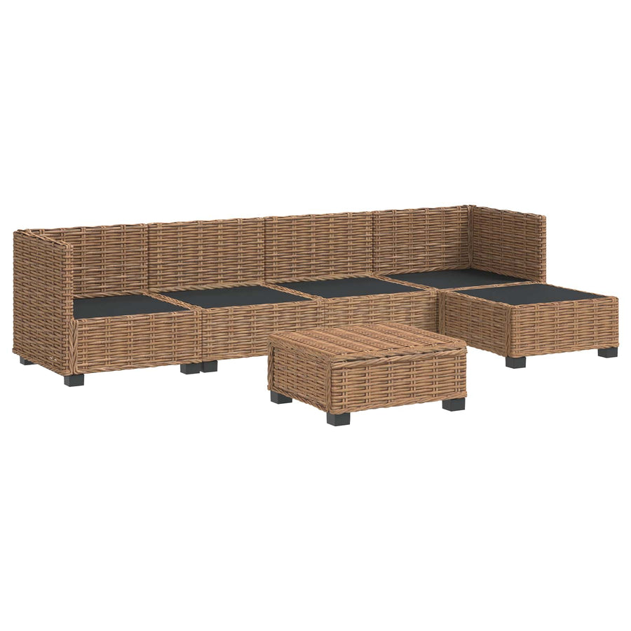 6 st Rieten Loungeset met Kussens GENDT Natuurlijk rattan