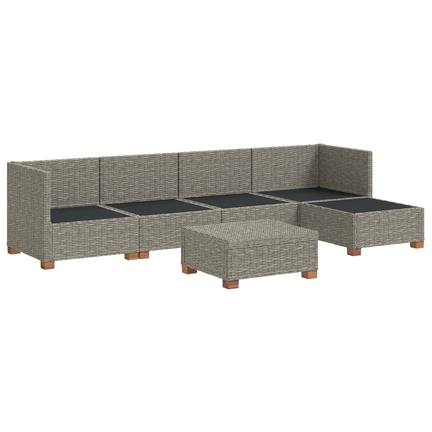 6 st Rieten Loungeset met Kussens GENDT Natuurlijk rattan