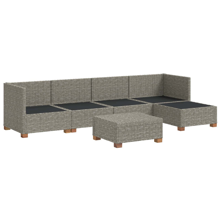 6 st Rieten Loungeset met Kussens GENDT Natuurlijk rattan