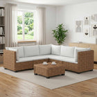 Rieten Loungeset 6-delig natuurlijk rattan