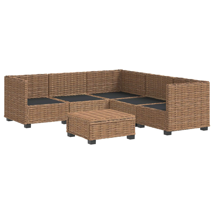 6 st Rieten Loungeset met Kussens GENDT Natuurlijk rattan