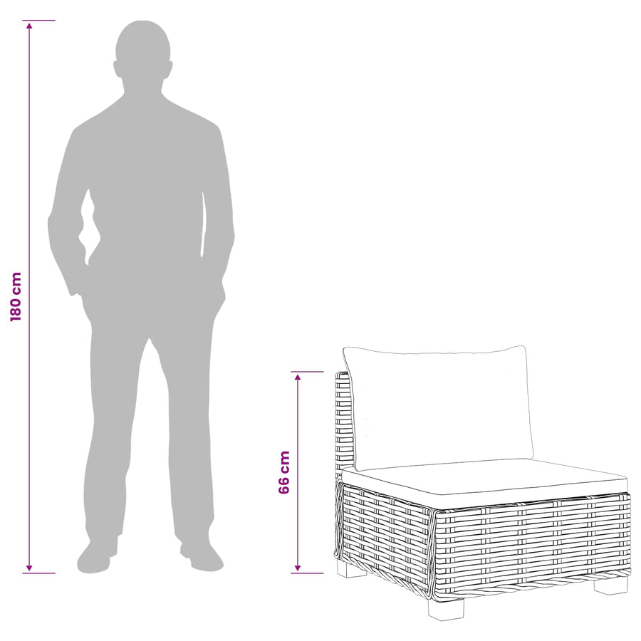 6 st Rieten Loungeset met Kussens GENDT Natuurlijk rattan