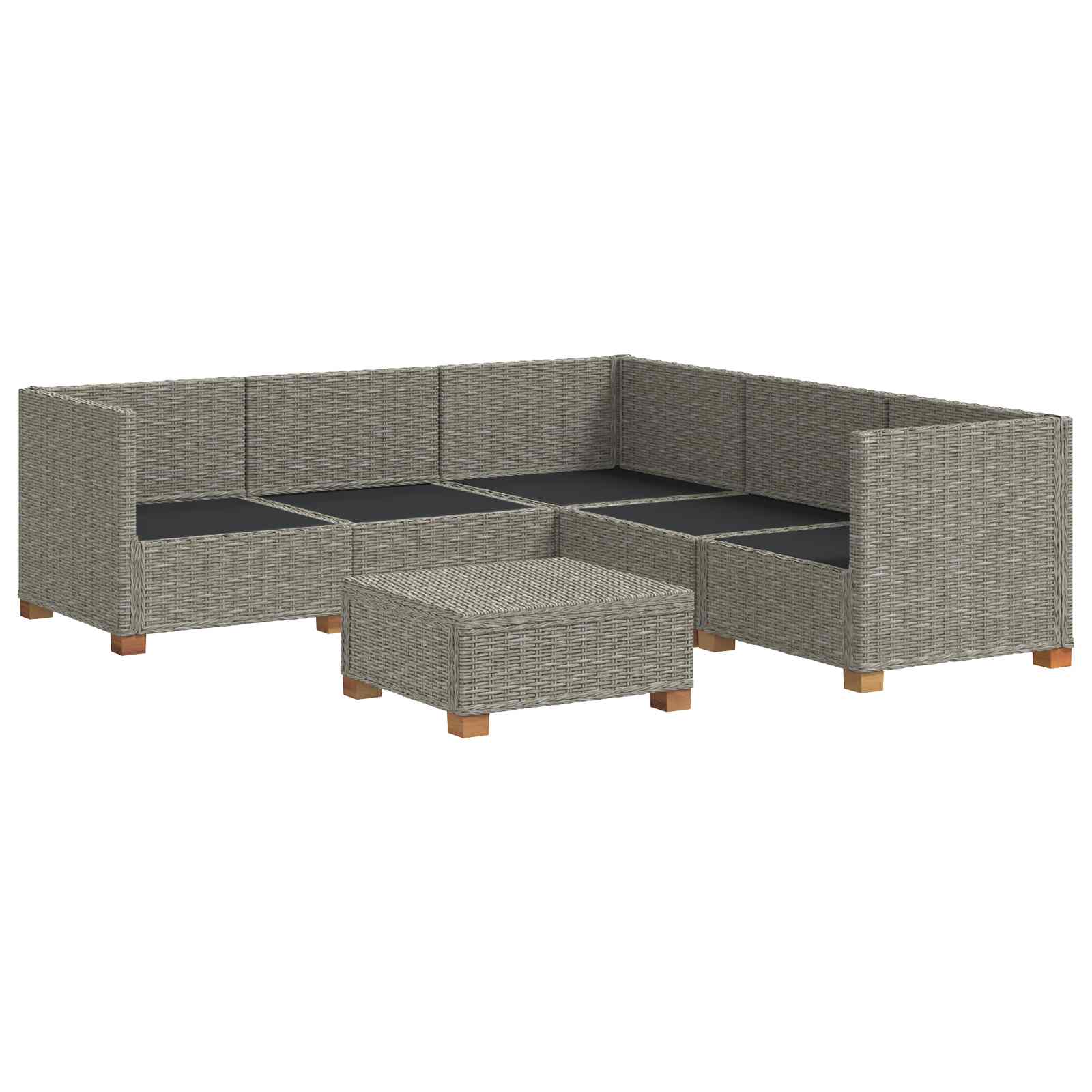 6 st Rieten Loungeset met Kussens GENDT Natuurlijk rattan