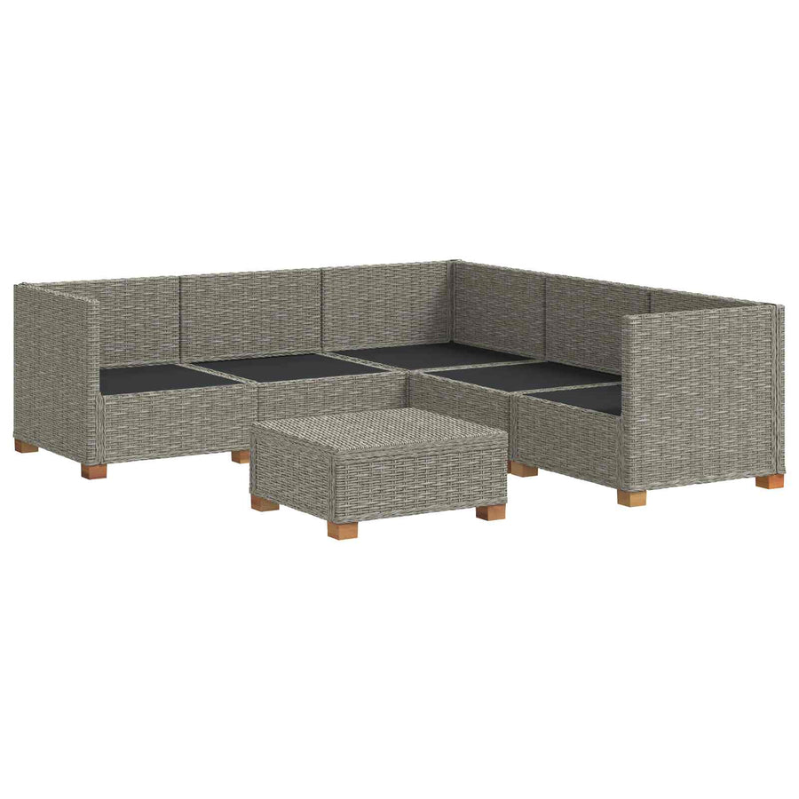 6 st Rieten Loungeset met Kussens GENDT Natuurlijk rattan