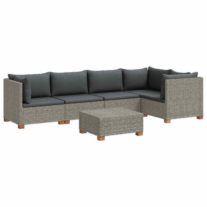 6 st Rieten Loungeset met Kussens GENDT Natuurlijk rattan