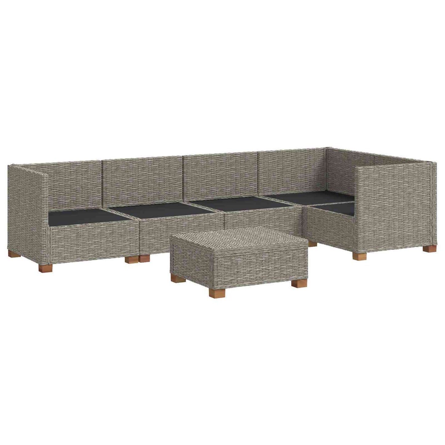 6 st Rieten Loungeset met Kussens GENDT Natuurlijk rattan