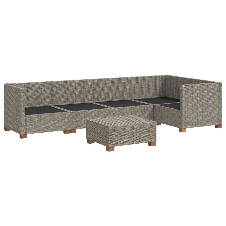 6 st Rieten Loungeset met Kussens GENDT Natuurlijk rattan