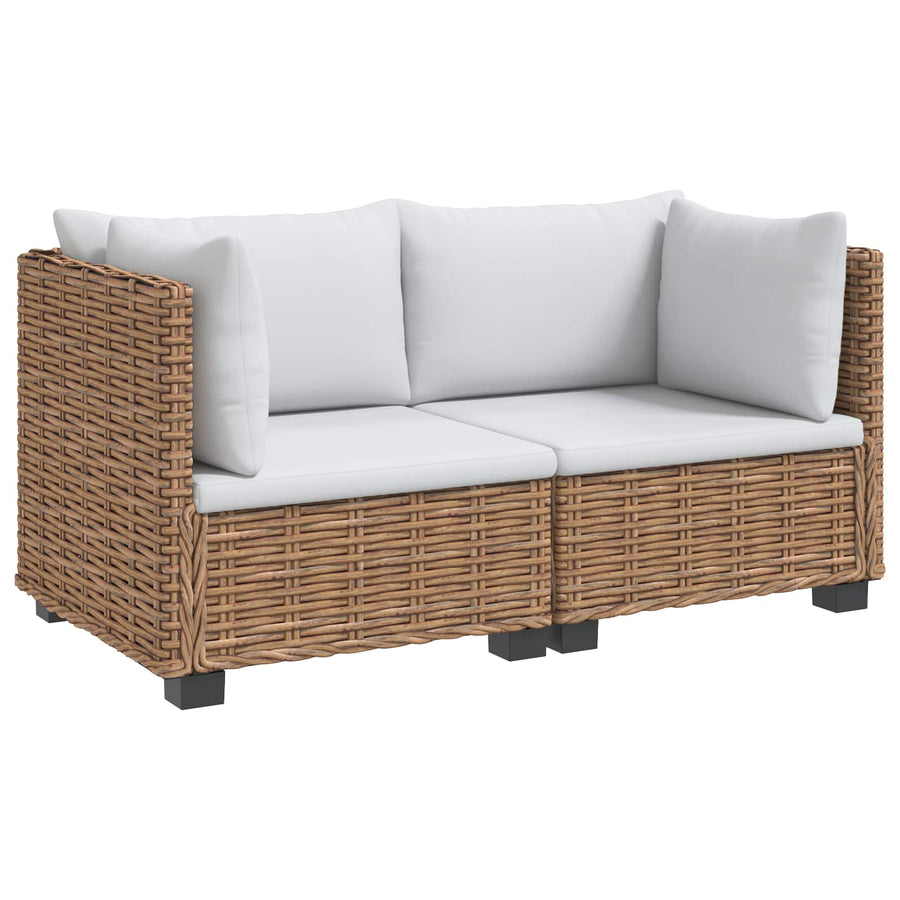 2 st Rieten Loungeset met Kussens GENDT Natuurlijk rattan