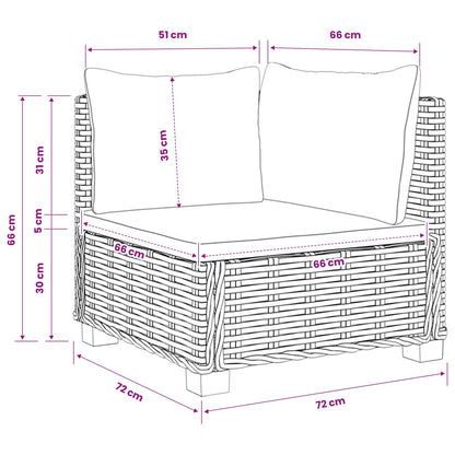 2 st Rieten Loungeset met Kussens GENDT Natuurlijk rattan