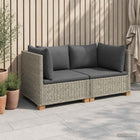Loungeset 2-pers rotan mahonie naturel