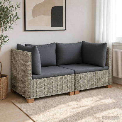 2 st Rieten Loungeset met Kussens GENDT Natuurlijk rattan