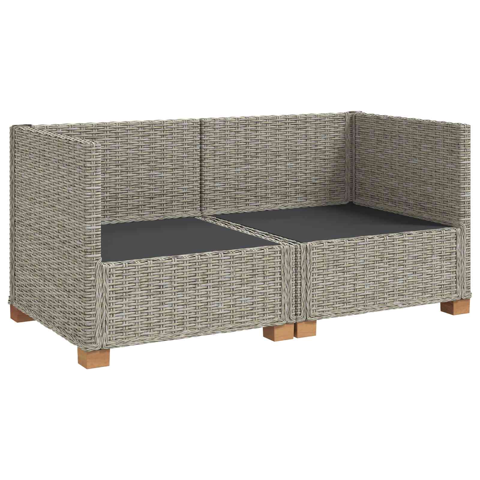2 st Rieten Loungeset met Kussens GENDT Natuurlijk rattan