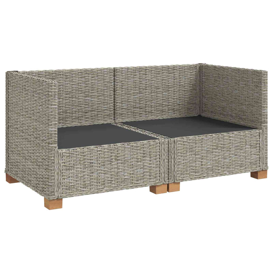 2 st Rieten Loungeset met Kussens GENDT Natuurlijk rattan