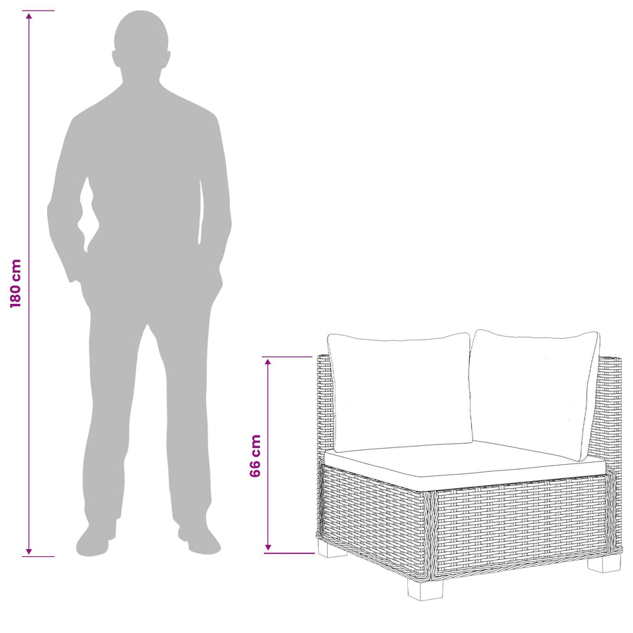 2 st Rieten Loungeset met Kussens GENDT Natuurlijk rattan