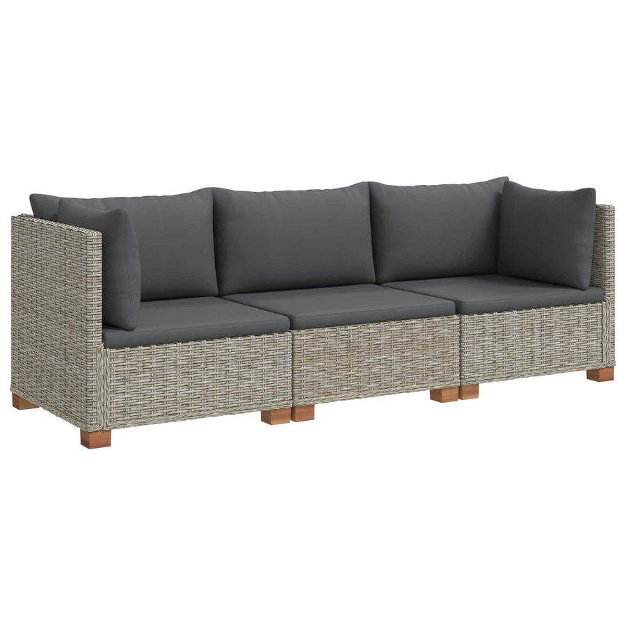 3 st Rieten Loungeset met Kussens GENDT Natuurlijk rattan