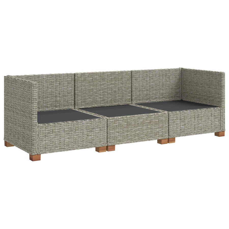 3 st Rieten Loungeset met Kussens GENDT Natuurlijk rattan