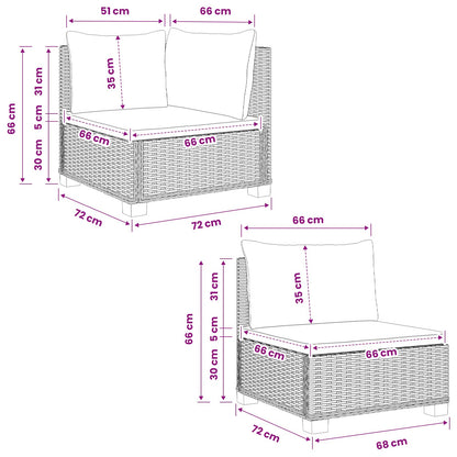 3 st Rieten Loungeset met Kussens GENDT Natuurlijk rattan