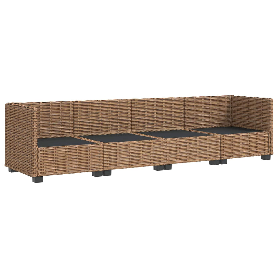 4 st Rieten Loungeset met Kussens GENDT Natuurlijk rattan