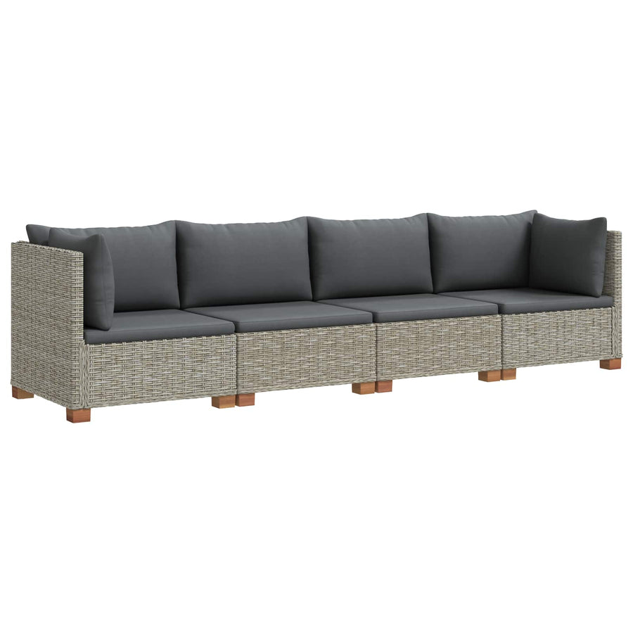 4 st Rieten Loungeset met Kussens GENDT Natuurlijk rattan