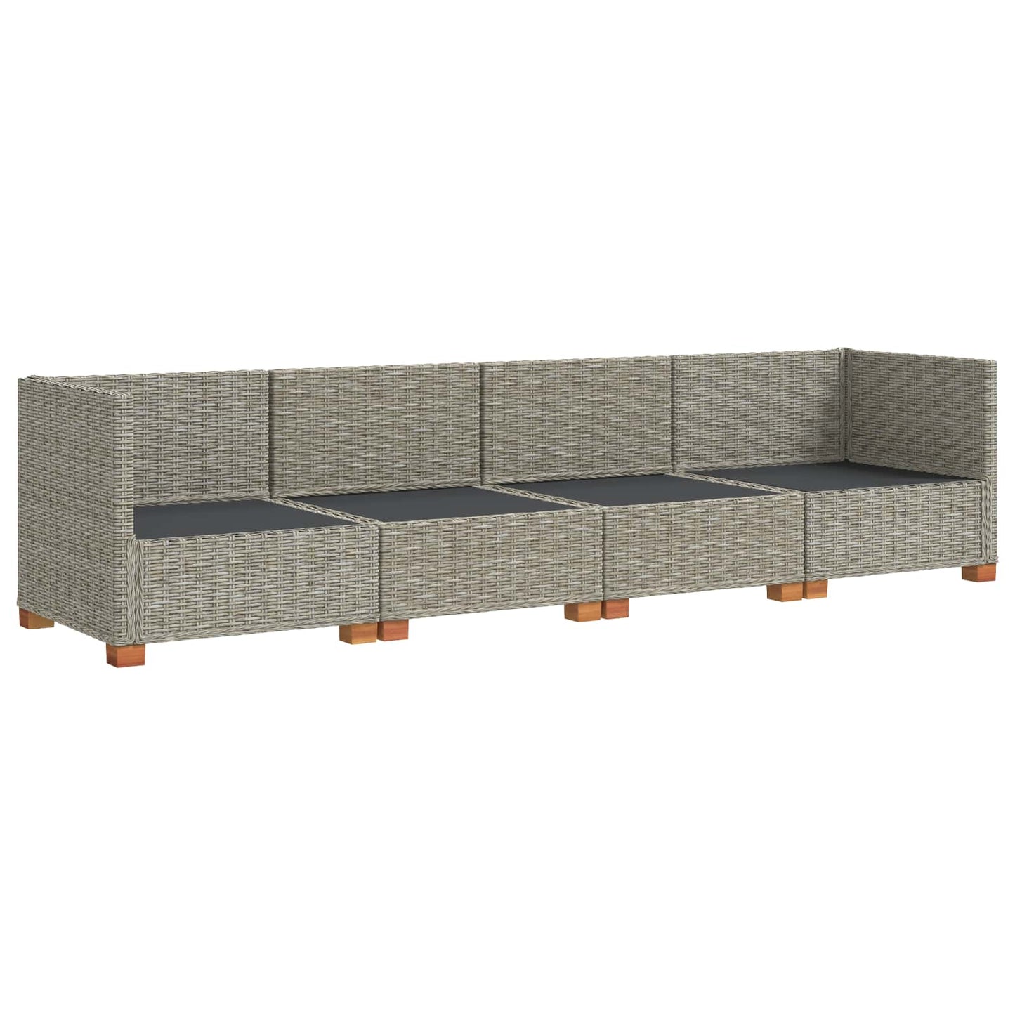 4 st Rieten Loungeset met Kussens GENDT Natuurlijk rattan