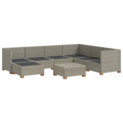 8 st Rieten Loungeset met Kussens GENDT Natuurlijk rattan