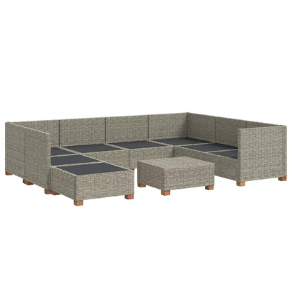 9 st Rieten Loungeset met Kussens GENDT Natuurlijk rattan