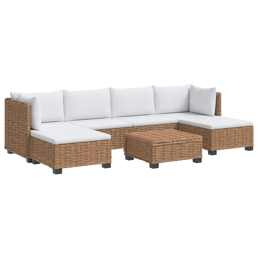 7 st Rieten Loungeset met Kussens GENDT Natuurlijk rattan