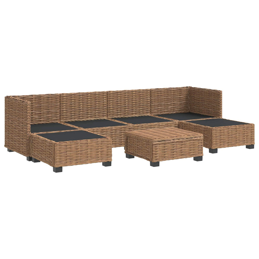 7 st Rieten Loungeset met Kussens GENDT Natuurlijk rattan