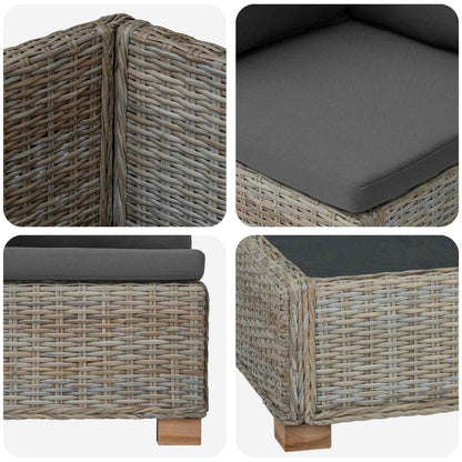 7 st Rieten Loungeset met Kussens GENDT Natuurlijk rattan