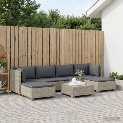 7 st Rieten Loungeset met Kussens GENDT Natuurlijk rattan