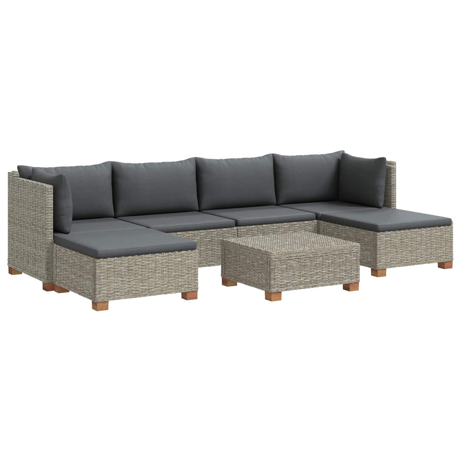 7 st Rieten Loungeset met Kussens GENDT Natuurlijk rattan