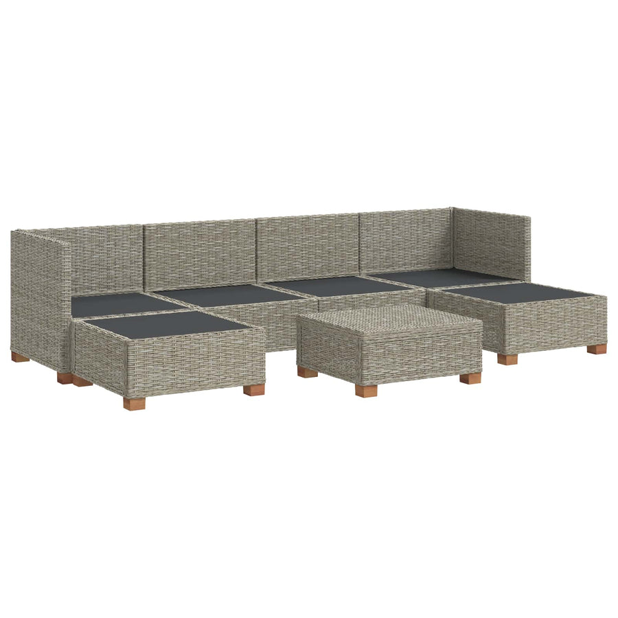 7 st Rieten Loungeset met Kussens GENDT Natuurlijk rattan
