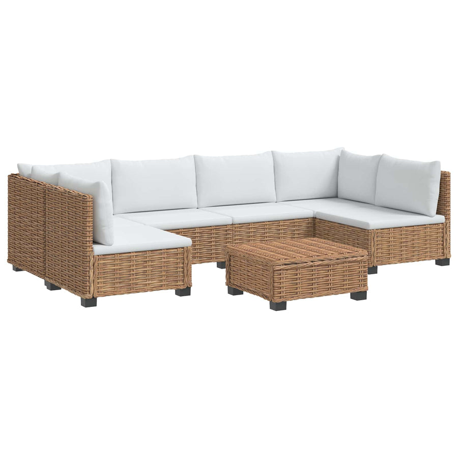 7 st Rieten Loungeset met Kussens GENDT Natuurlijk rattan