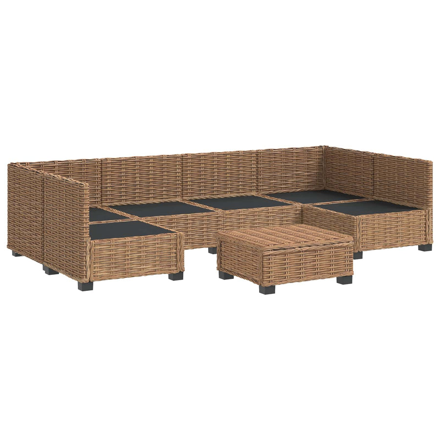 7 st Rieten Loungeset met Kussens GENDT Natuurlijk rattan
