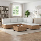 Loungeset rieten 5 persoons mahonie naturel