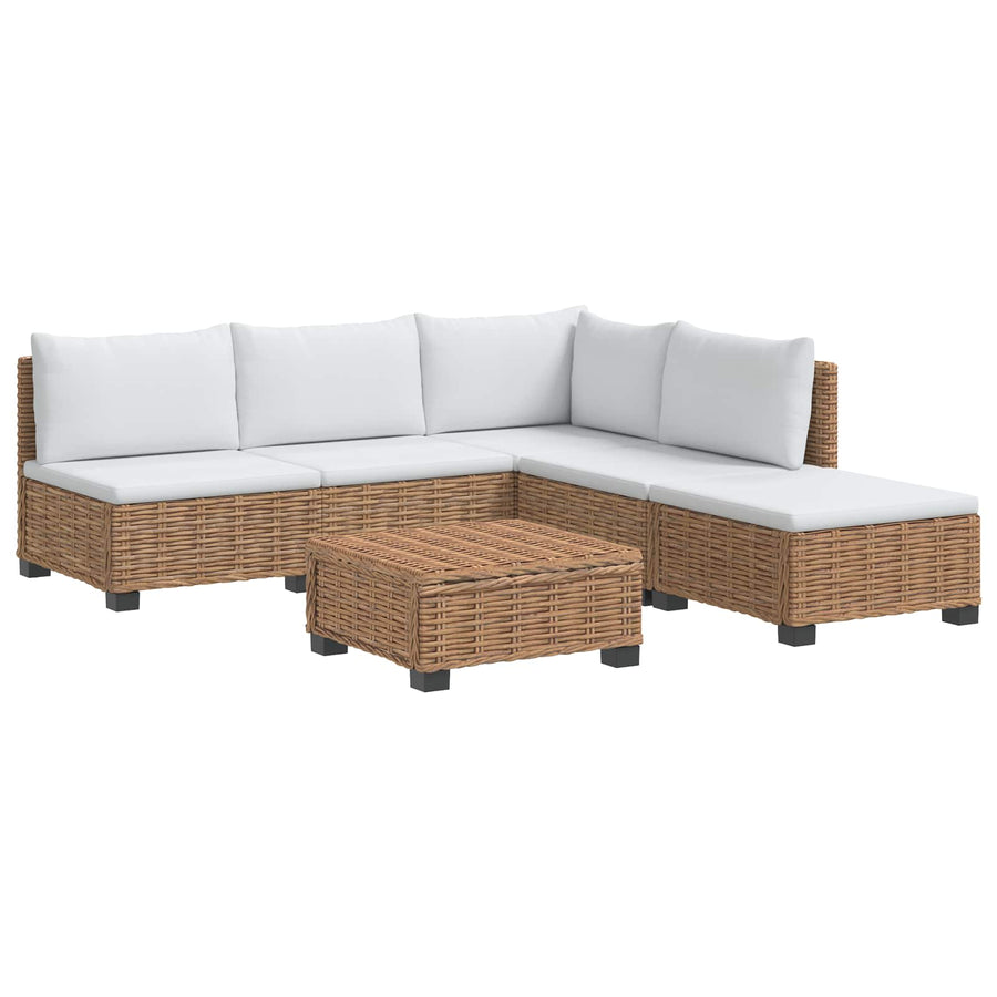 6 st Rieten Loungeset met Kussens GENDT Natuurlijk rattan