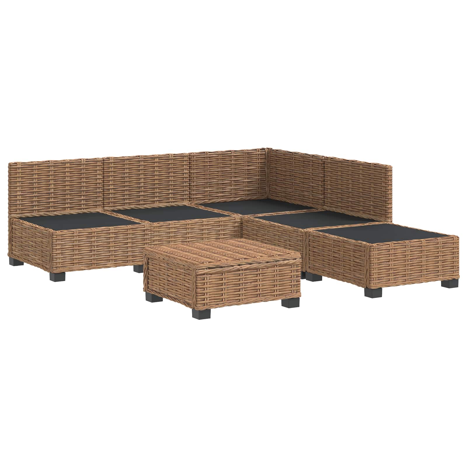 6 st Rieten Loungeset met Kussens GENDT Natuurlijk rattan