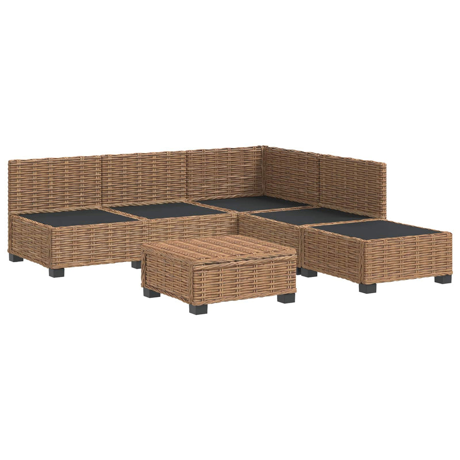 6 st Rieten Loungeset met Kussens GENDT Natuurlijk rattan