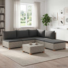6 st Rieten Loungeset met Kussens GENDT Natuurlijk rattan