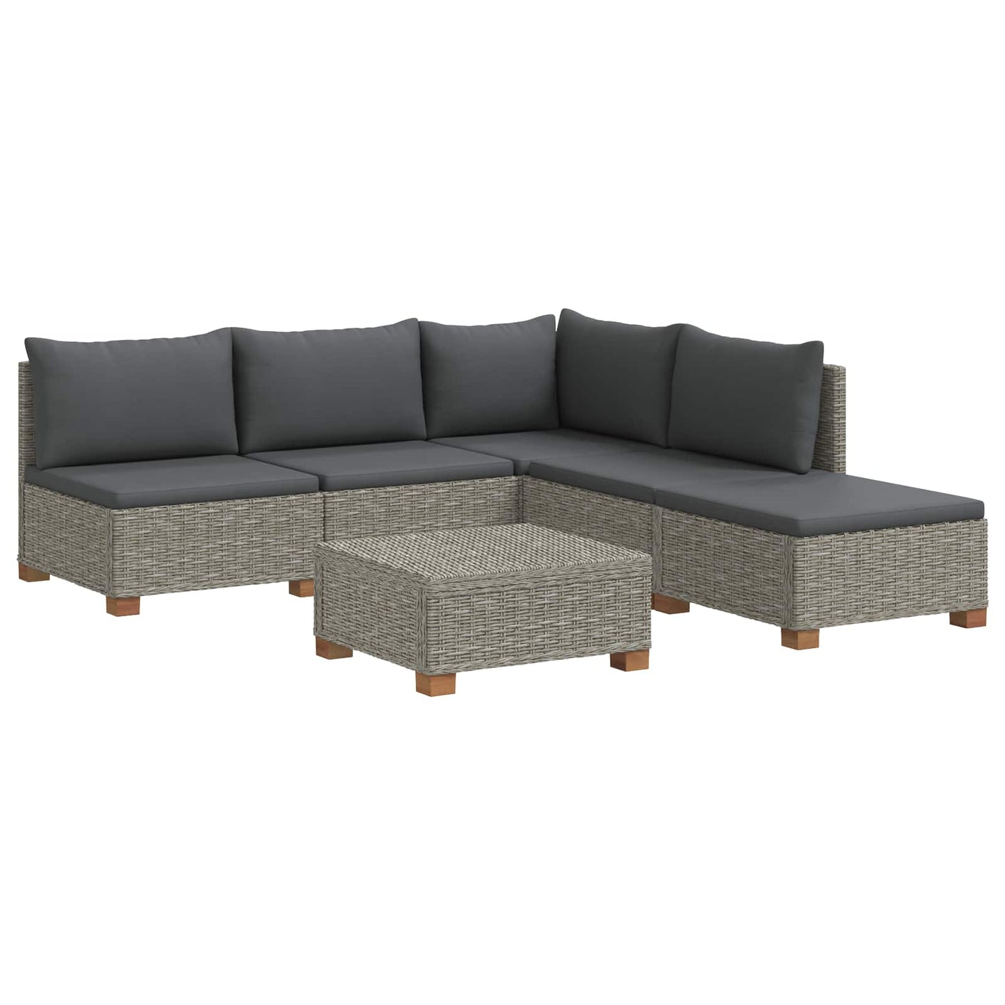 6 st Rieten Loungeset met Kussens GENDT Natuurlijk rattan