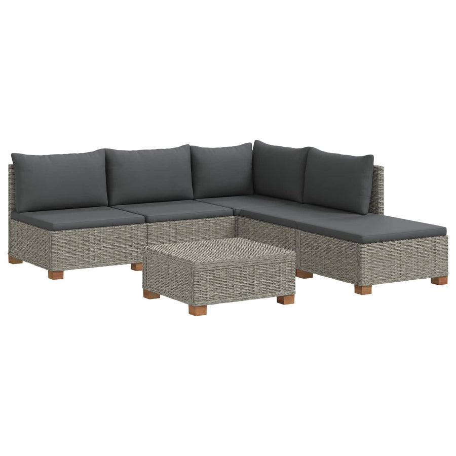 6 st Rieten Loungeset met Kussens GENDT Natuurlijk rattan