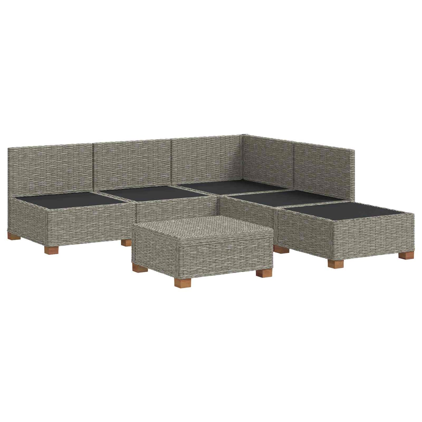 6 st Rieten Loungeset met Kussens GENDT Natuurlijk rattan