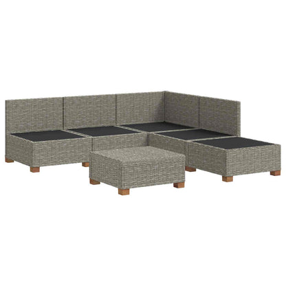 6 st Rieten Loungeset met Kussens GENDT Natuurlijk rattan