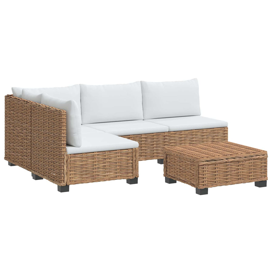 5 st Rieten Loungeset met Kussens GENDT Natuurlijk rattan