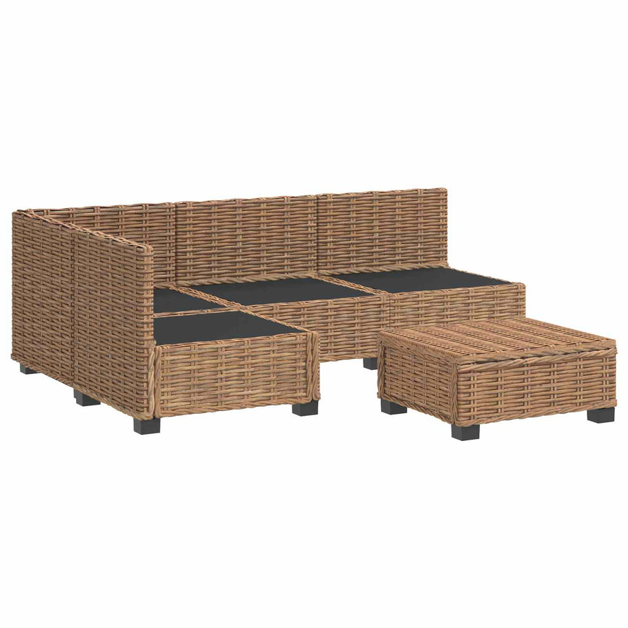 5 st Rieten Loungeset met Kussens GENDT Natuurlijk rattan
