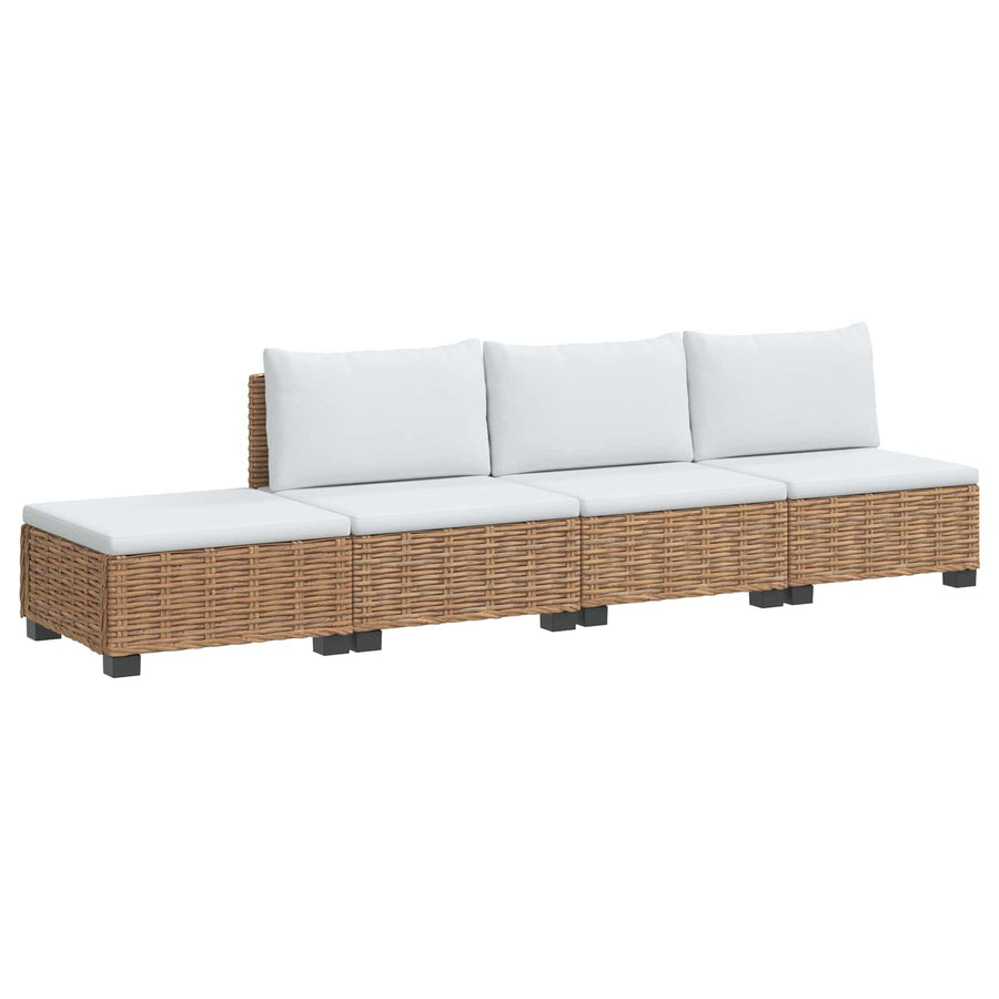 4 st Rieten Loungeset met Kussens GENDT Natuurlijk rattan