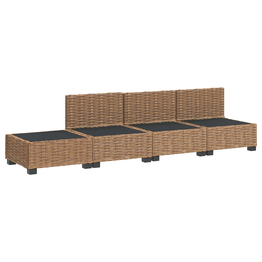 4 st Rieten Loungeset met Kussens GENDT Natuurlijk rattan