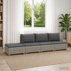 Loungeset 4-delig rotan met kussens