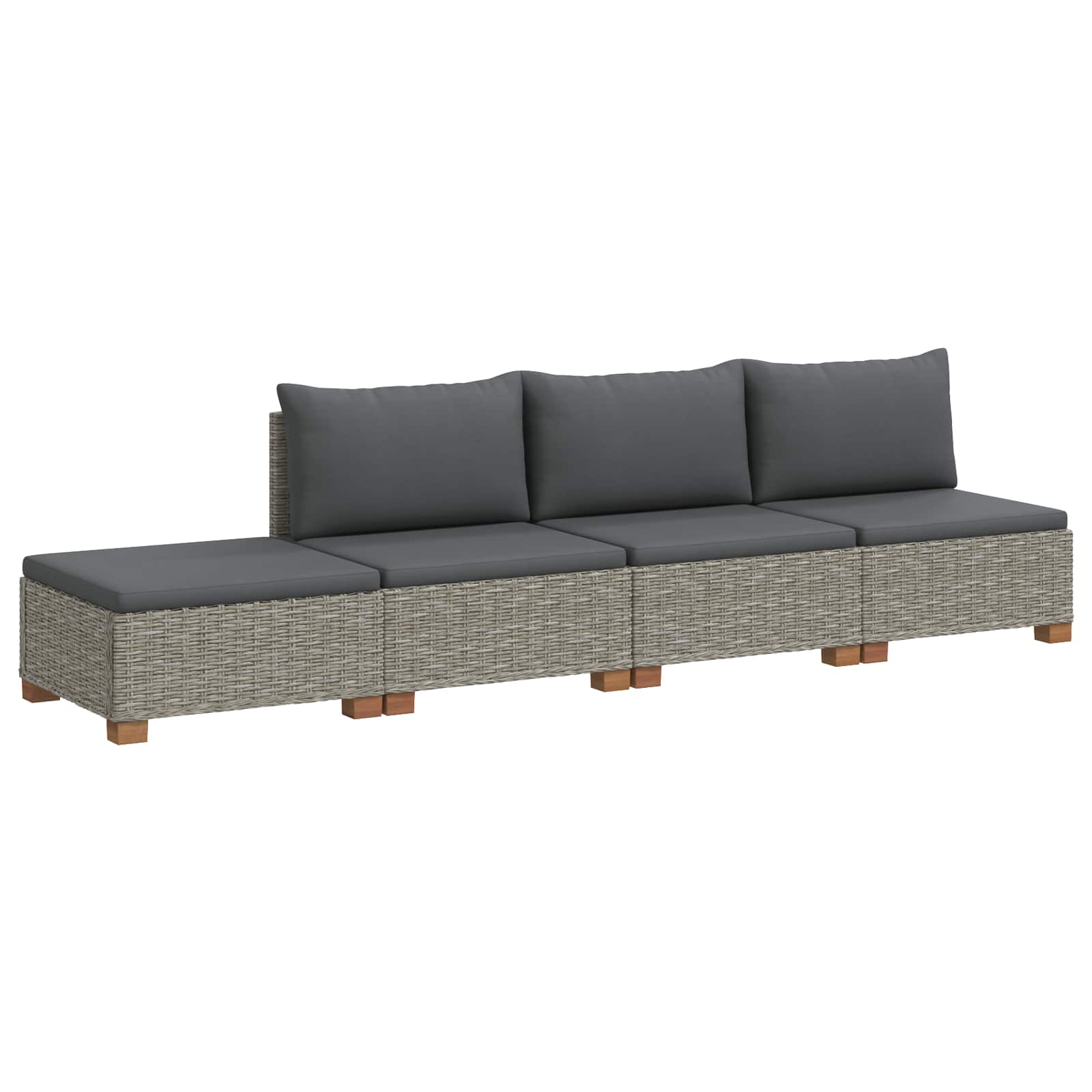 4 st Rieten Loungeset met Kussens GENDT Natuurlijk rattan